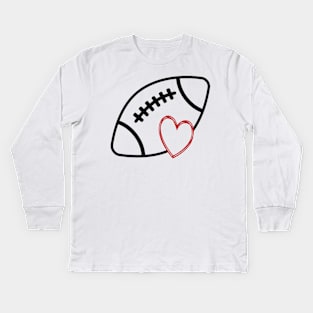 Football Heart Kids Long Sleeve T-Shirt